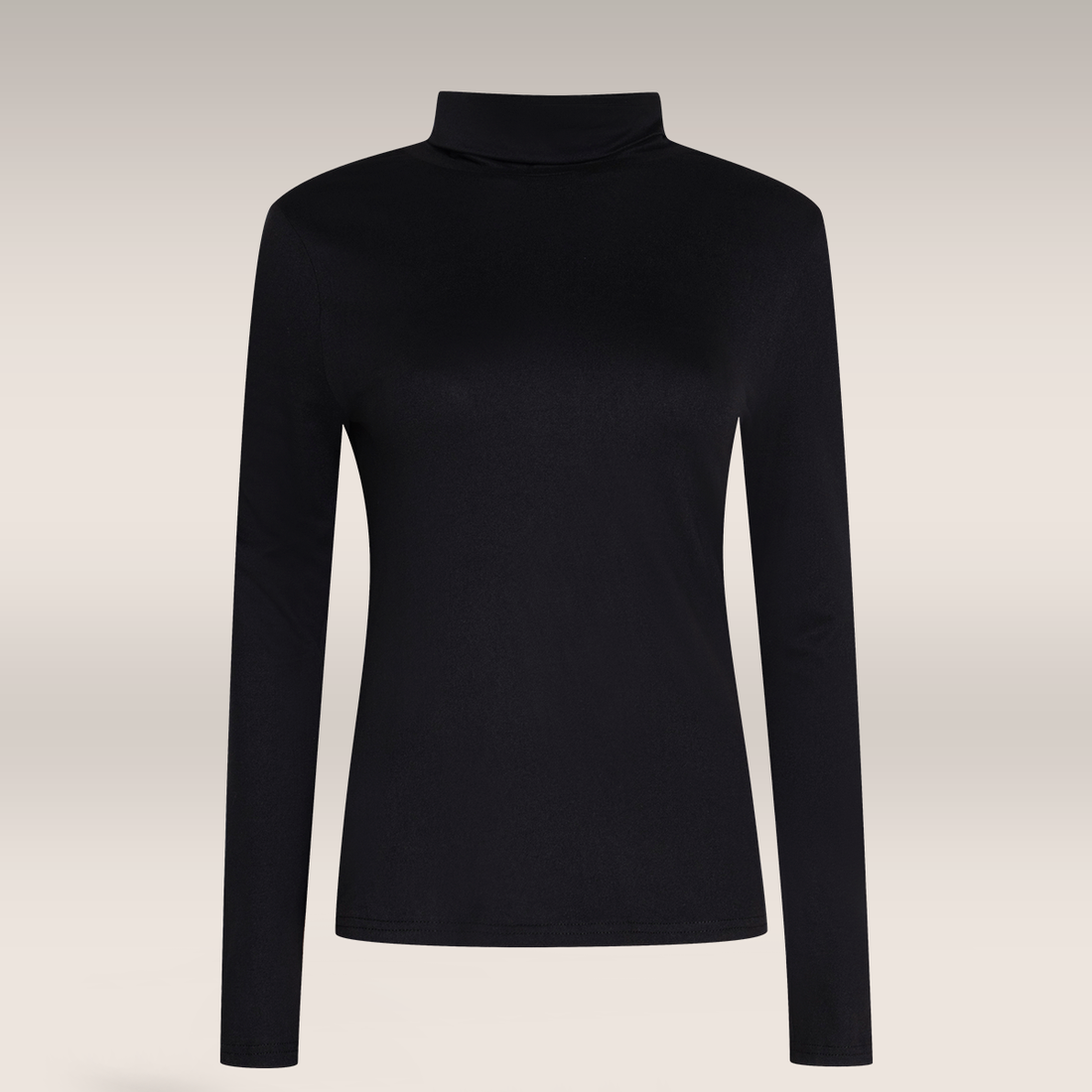 Poloneck long sleeve t-shirt black-BLACK-M