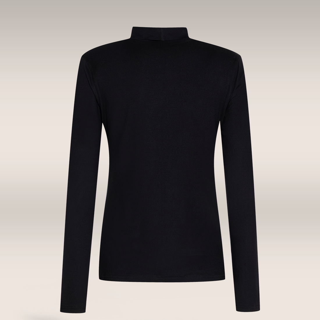 Poloneck long sleeve t-shirt black-BLACK-M