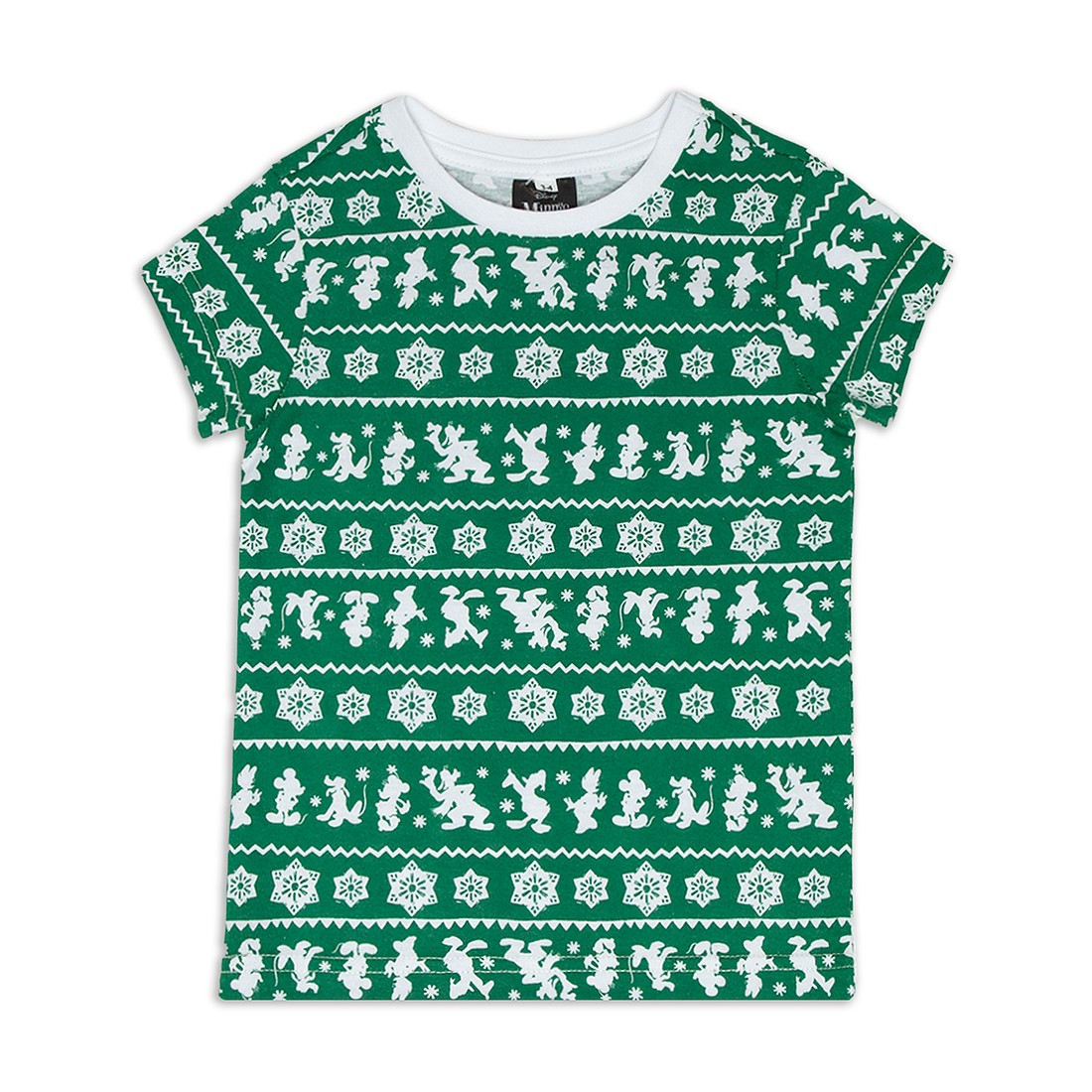 Mickey and Friends Christmas all over print t-shir-GREEN-2-3 YRS