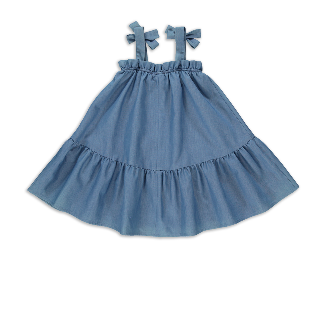 Denim tent dress mid wash-INDIGO-3-4 YRS