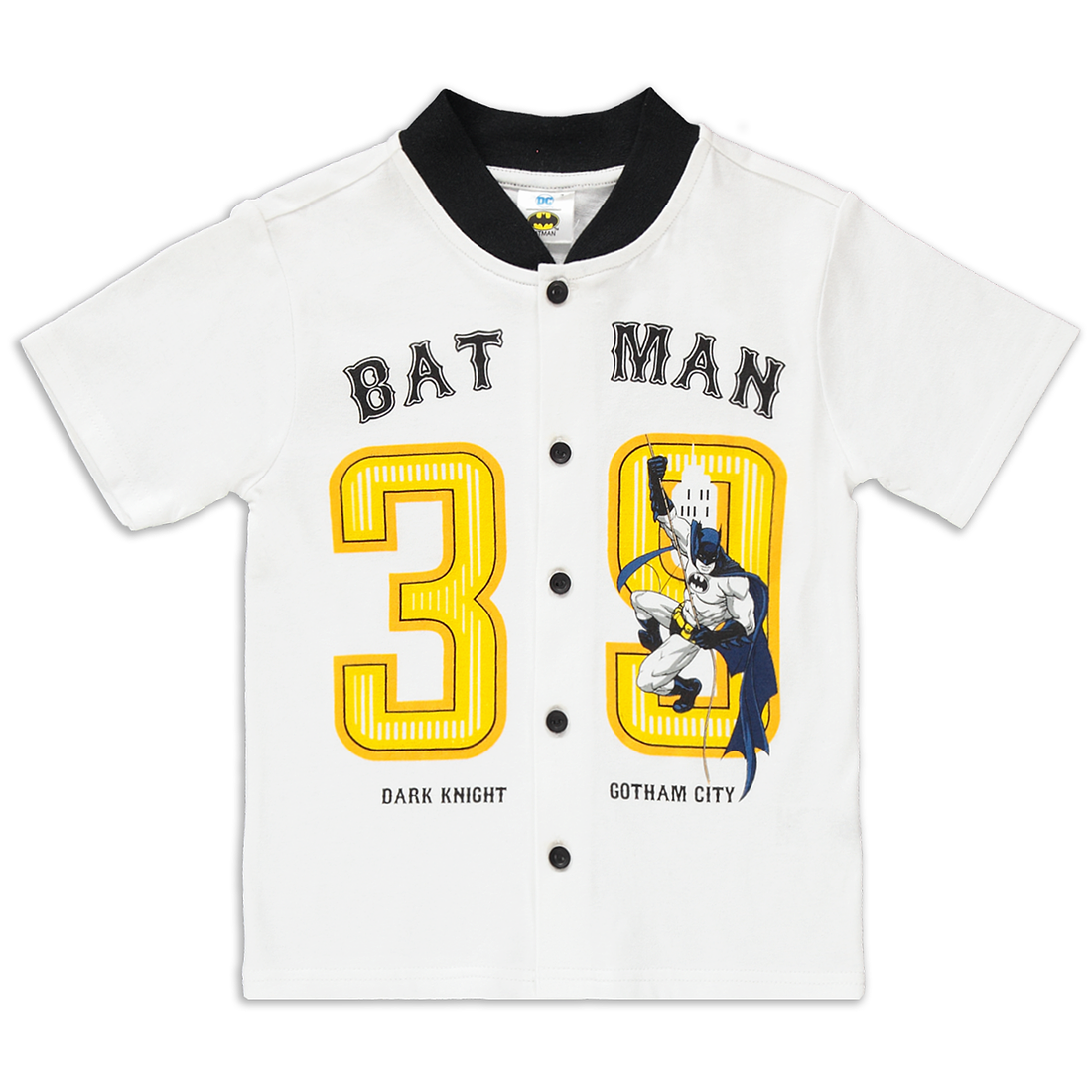 Batman base ball t-shirt white-WHITE-2-3 YRS