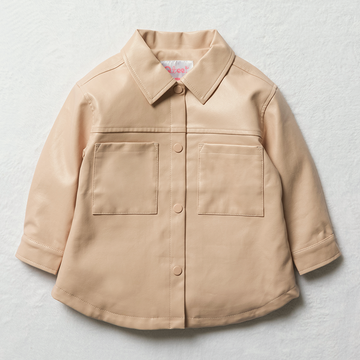 PU shacket natural-PEACH-2-3 YRS