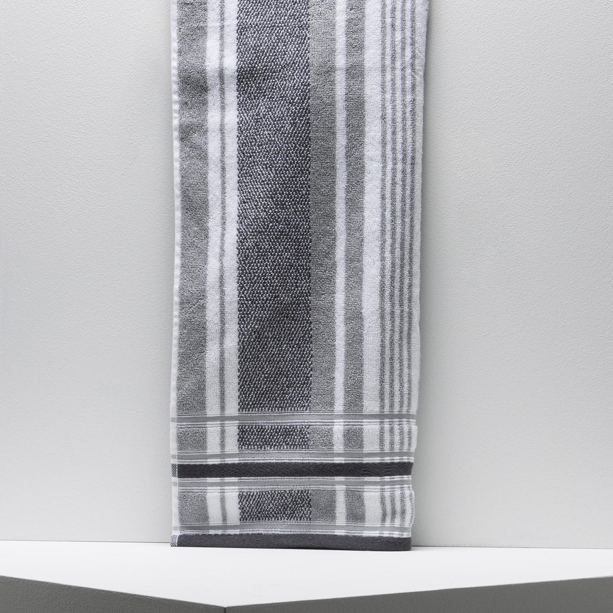 Stripe hand towel grey-GREY-50X90 CM