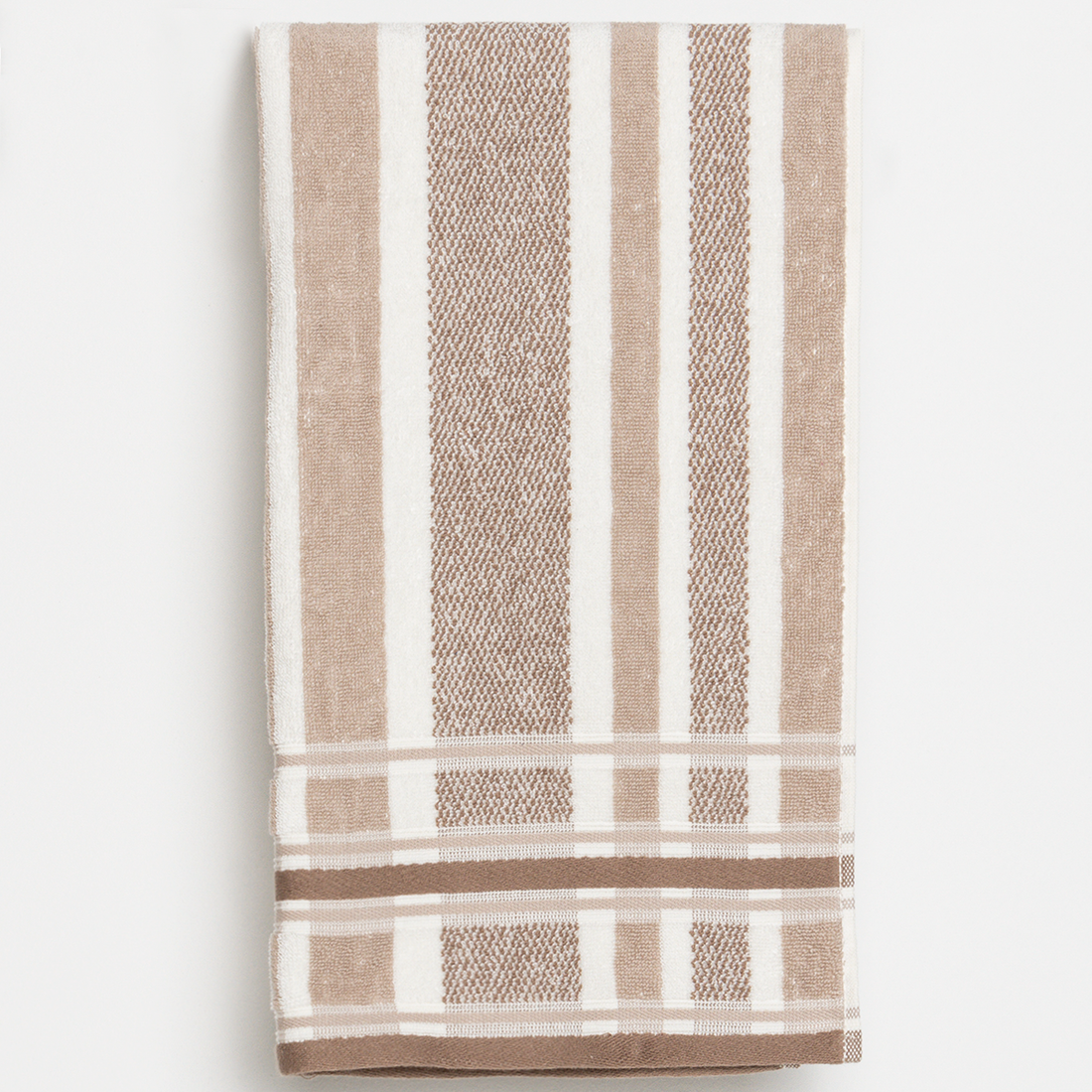 Stripe hand towel beige-BEIGE-50X90 CM