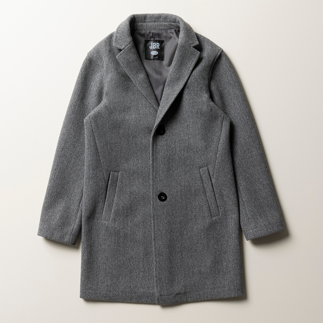 MELTON STYLED COAT GREY-GREY MELANGE-12-13 YRS