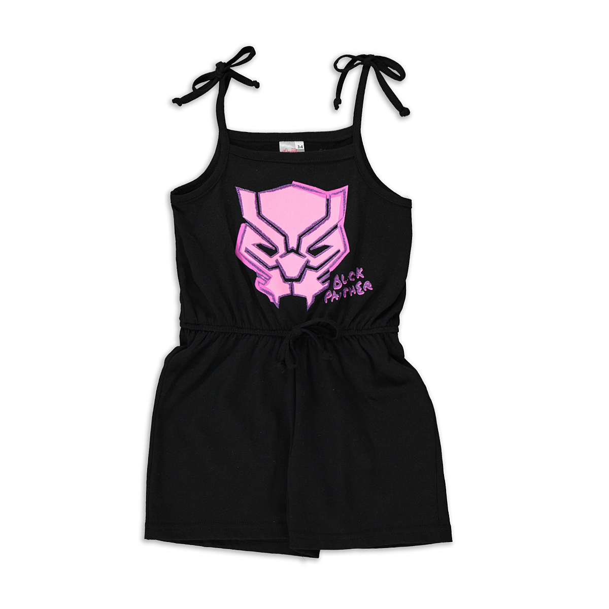 Black Panther strappy jumpsuit black-BLACK-5-6 YRS