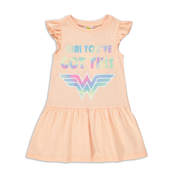 Wonder Woman drop waist dress peach-PEACH-5-6 YRS