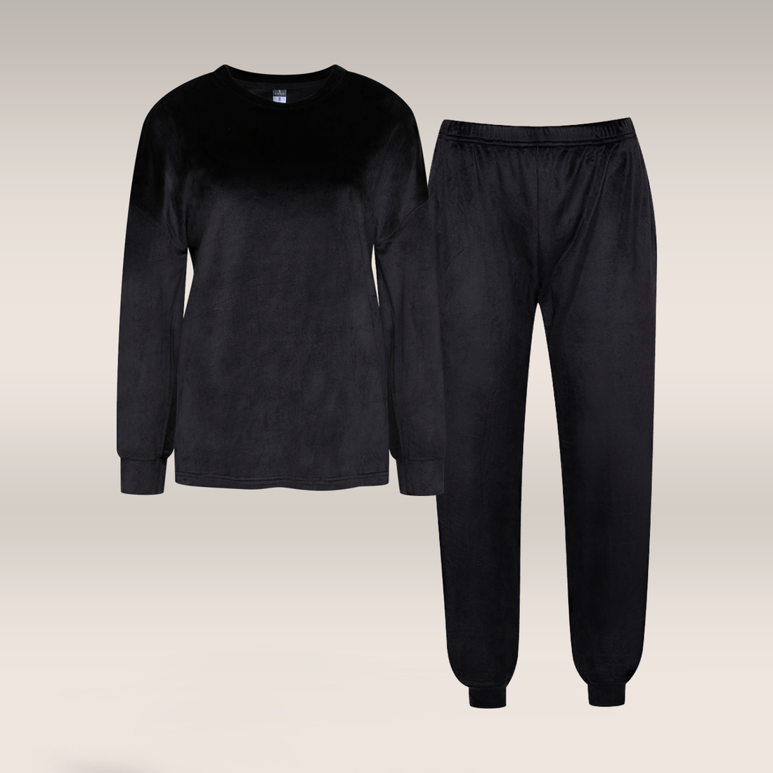 Velour pyjama black-BLACK-M