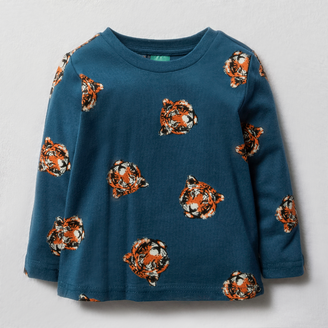 long sleeve tiger aop crewneck tee teal-TEAL-12-18 MTHS