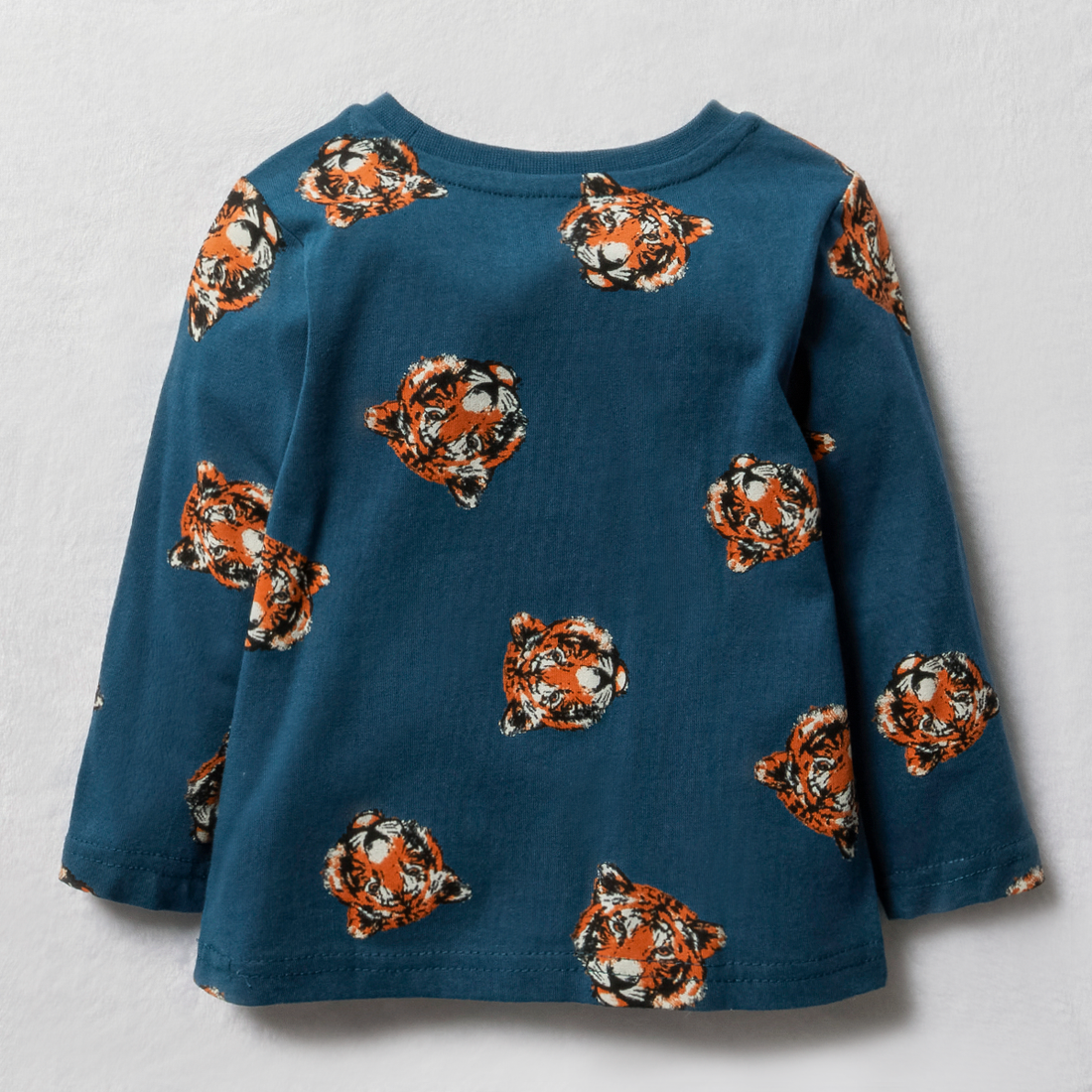 long sleeve tiger aop crewneck tee teal-TEAL-12-18 MTHS