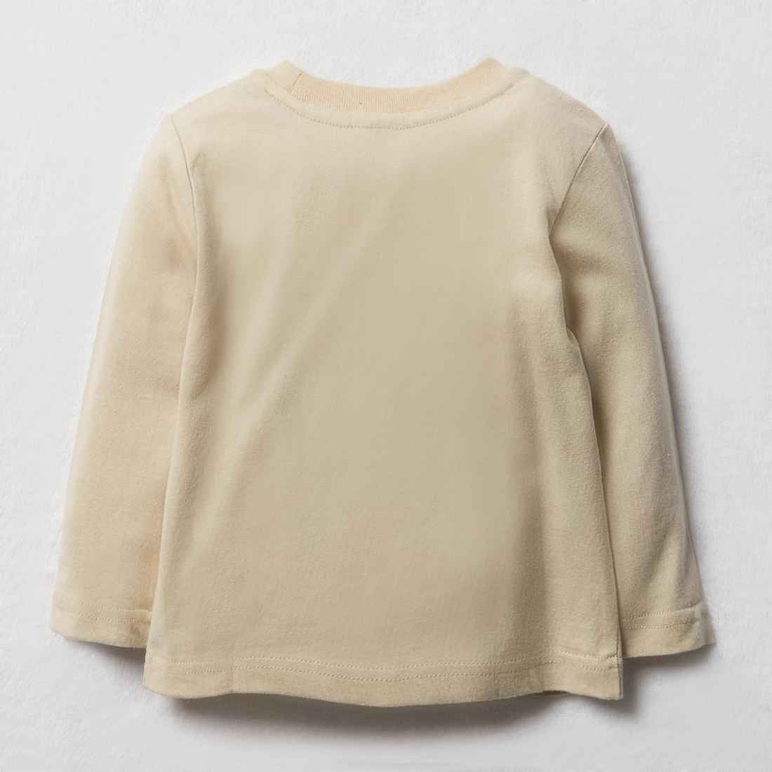 long sleeve plain crewneck tee cream-CREAM-12-18 MTHS