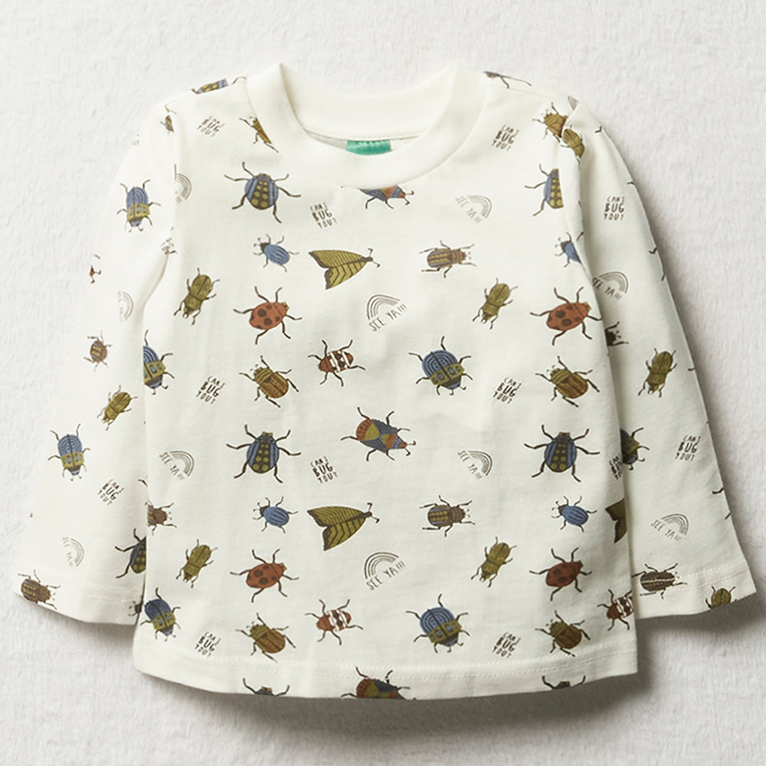 long sleeve bug aop crewneck tee cream-CREAM-12-18 MTHS