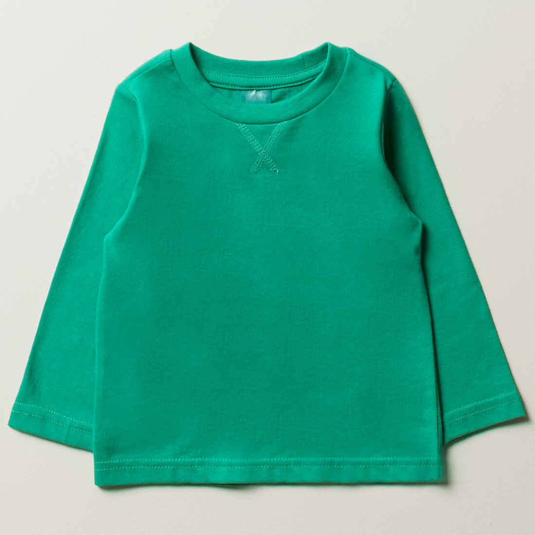 long sleeve plain crewneck tee bright green-BRIGHT GREEN-12-18 MTHS