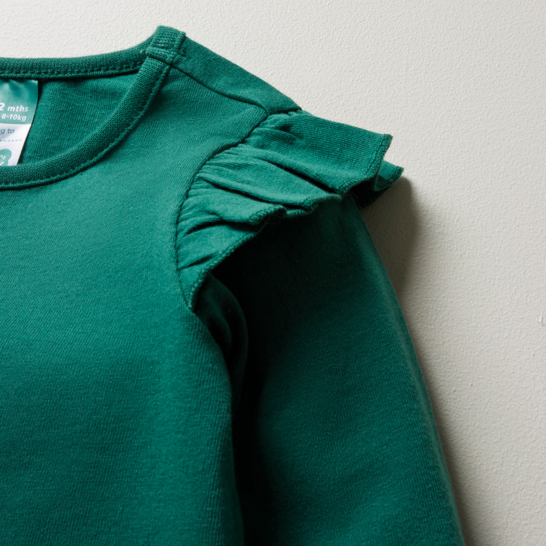 ls tshirt posey green-JADE-6-12 MTHS