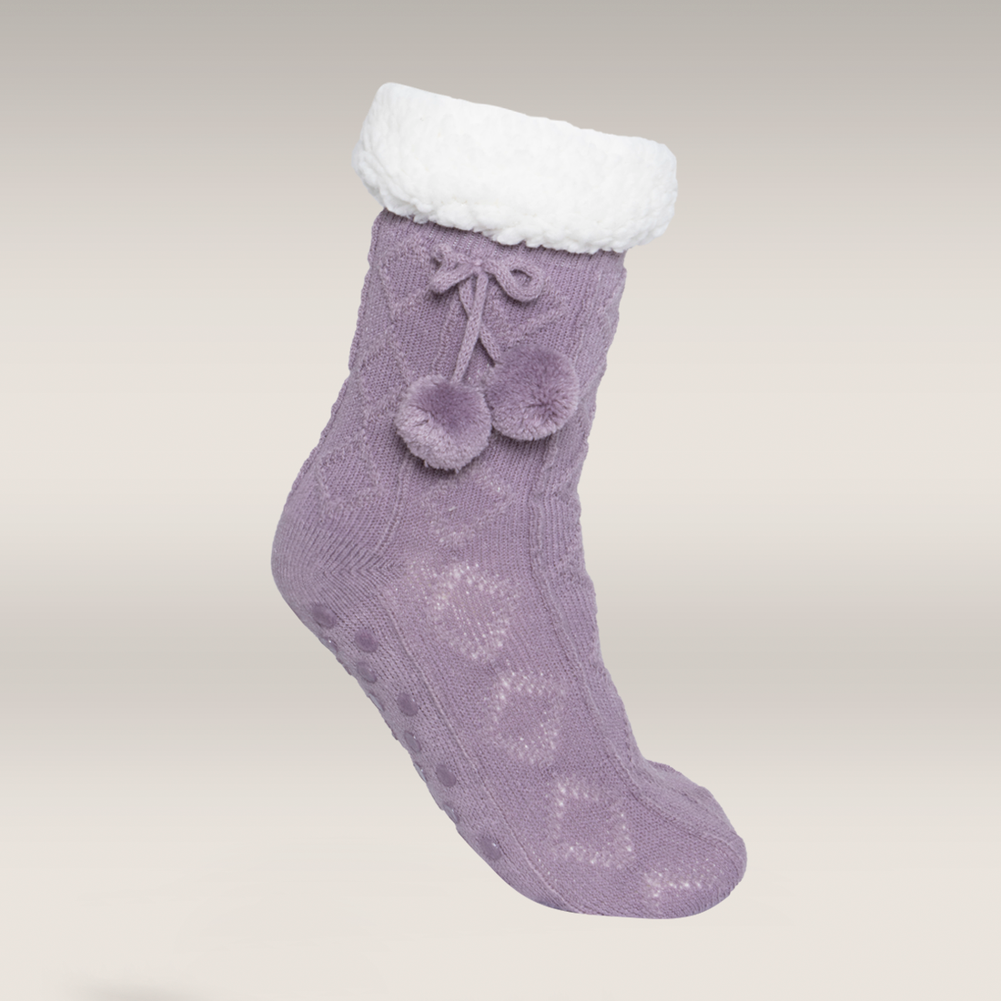 Slipper sock mauve-MAUVE-FIT ALL