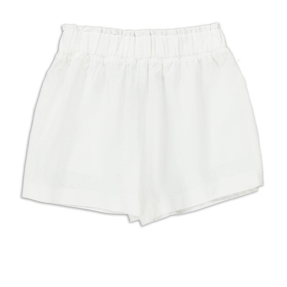 White Linen Shorts-WHITE-7-8 YRS