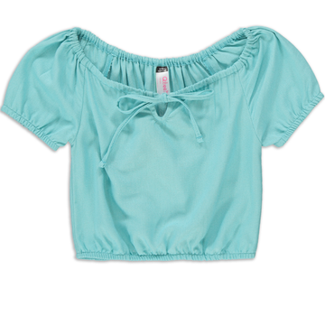 Soft Turq Linen Top-TURQUOISE-2-3 YRS