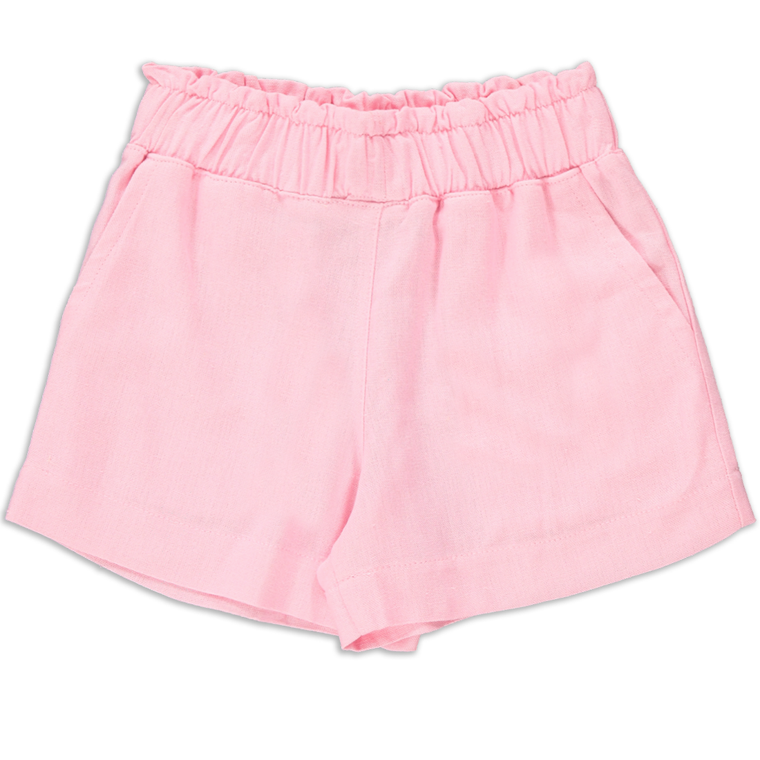 Pastel Pink Linen Shorts-LIGHT PINK-2-3 YRS