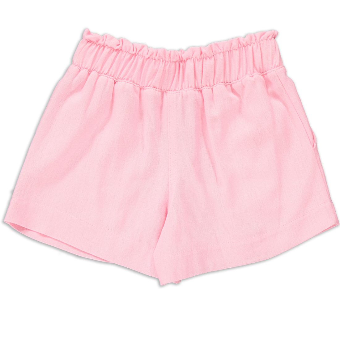 Pastel Pink Linen Shorts-LIGHT PINK-2-3 YRS