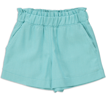 Soft Turq Linen Shorts-TURQUOISE-2-3 YRS