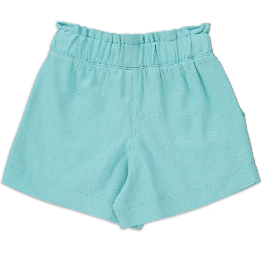 Soft Turq Linen Shorts-TURQUOISE-2-3 YRS