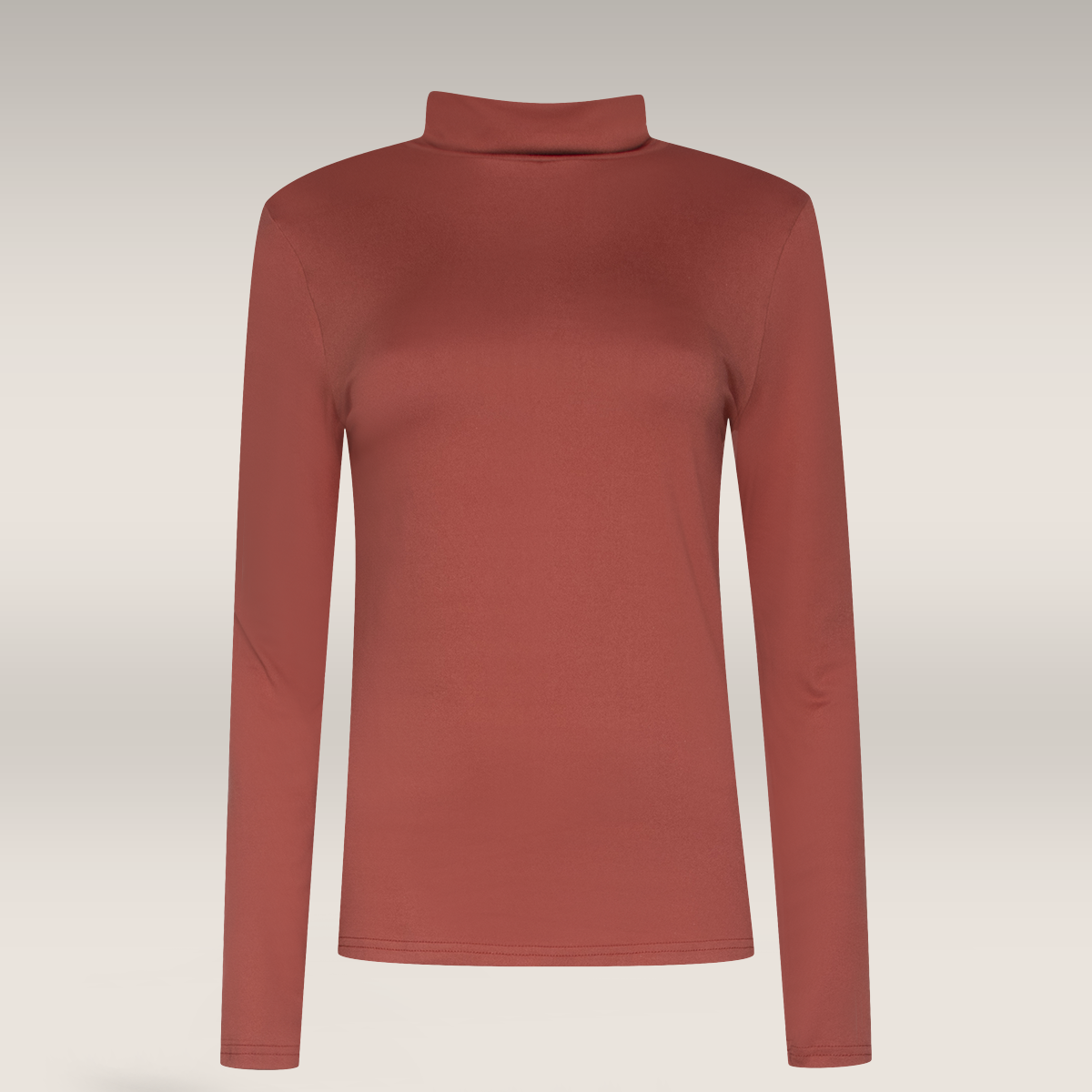 Poloneck long sleeve tandoori spice-RUST-M