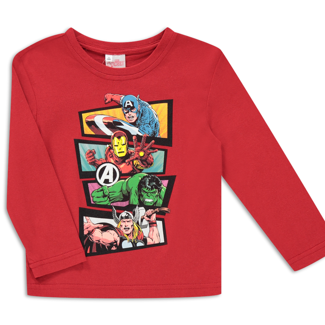 Avengers long sleeve t-shirt red-RED-2-3 YRS