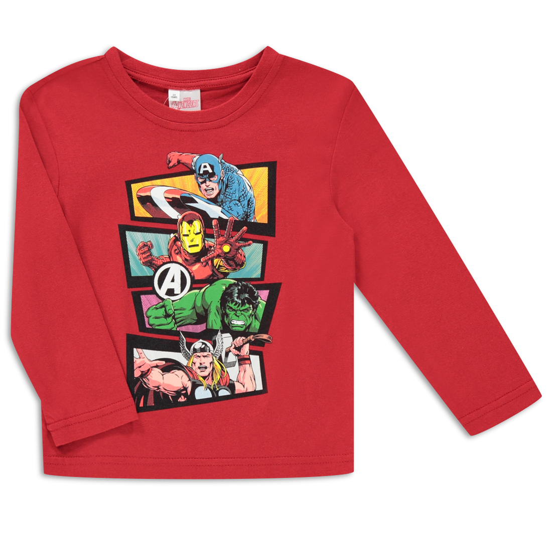 Avengers long sleeve t-shirt red-RED-2-3 YRS