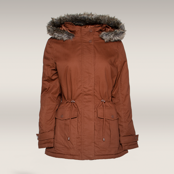 Cotton twill parka jacket brown-CHOCOLATE-38