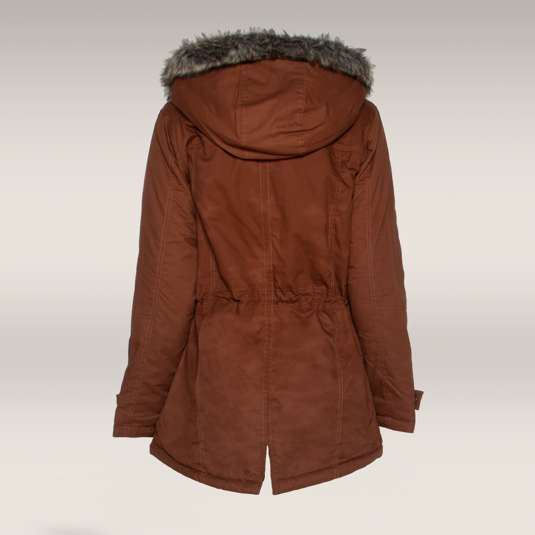 Cotton twill parka jacket brown-CHOCOLATE-38