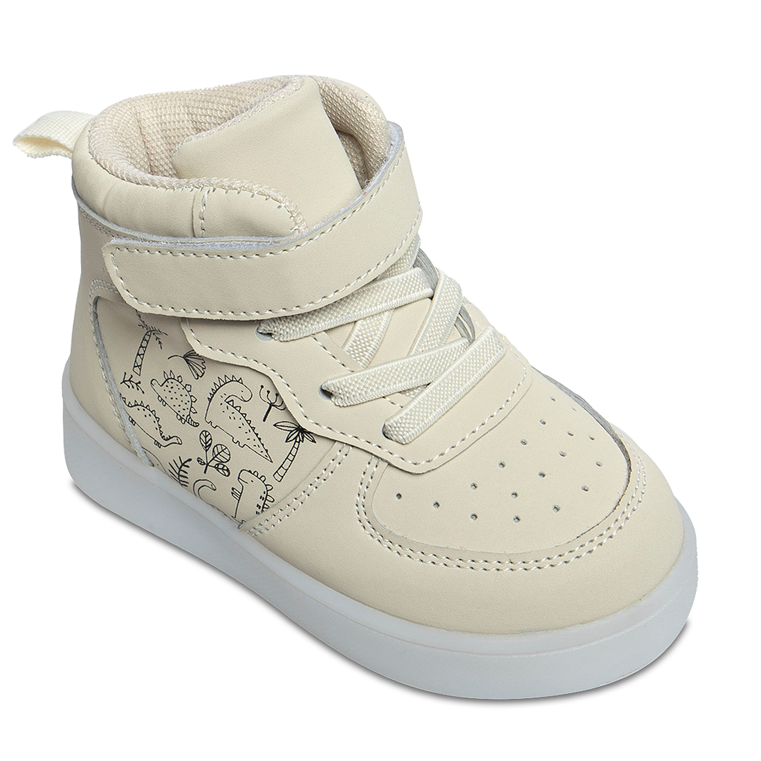 Dino doddle light up highitop sneaker natural-OATMEAL-2