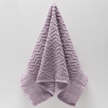 Textured fringed guest towel lavender-PURPLE-30X50 CM