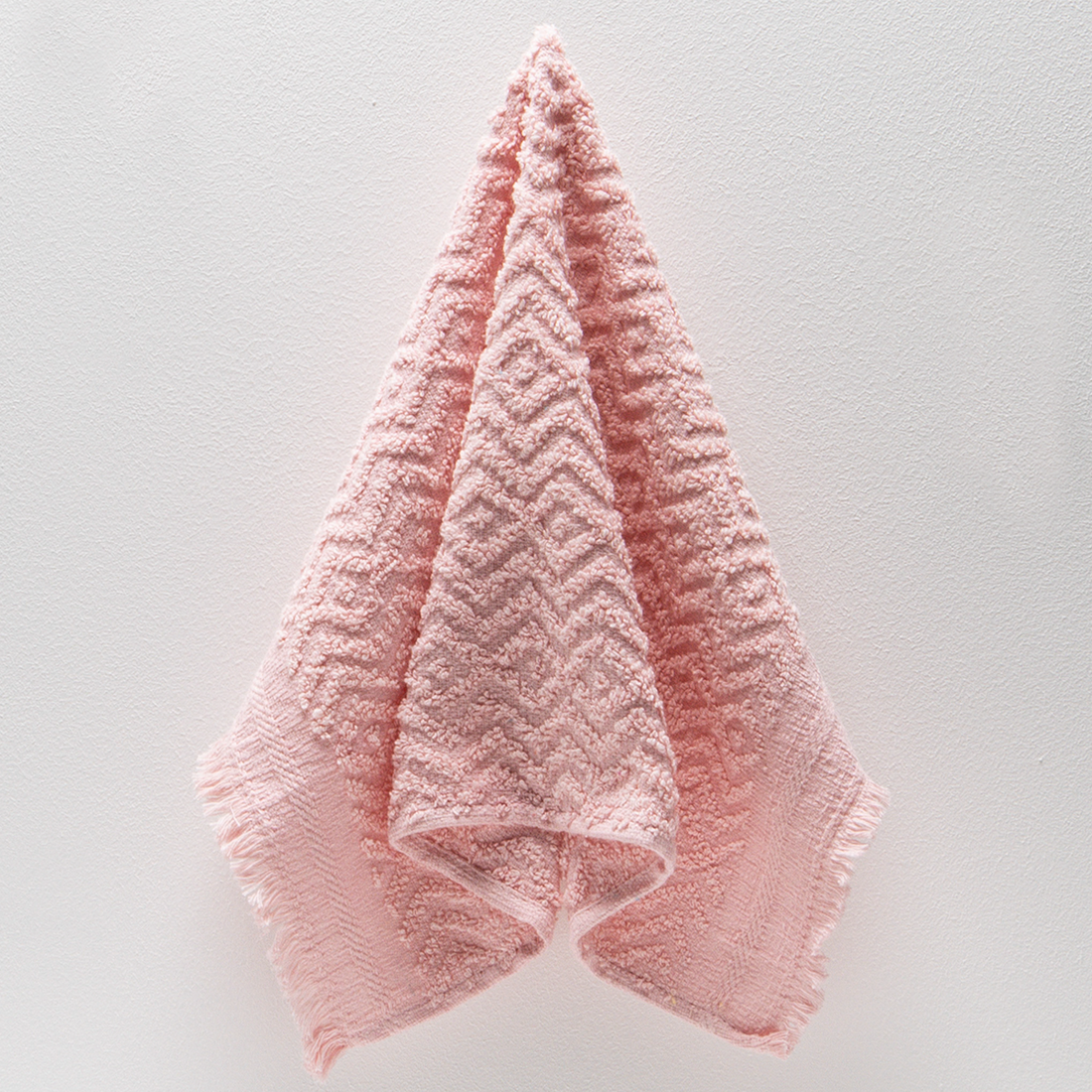 Textured fringed guest towel blush-LIGHT PINK-30X50 CM