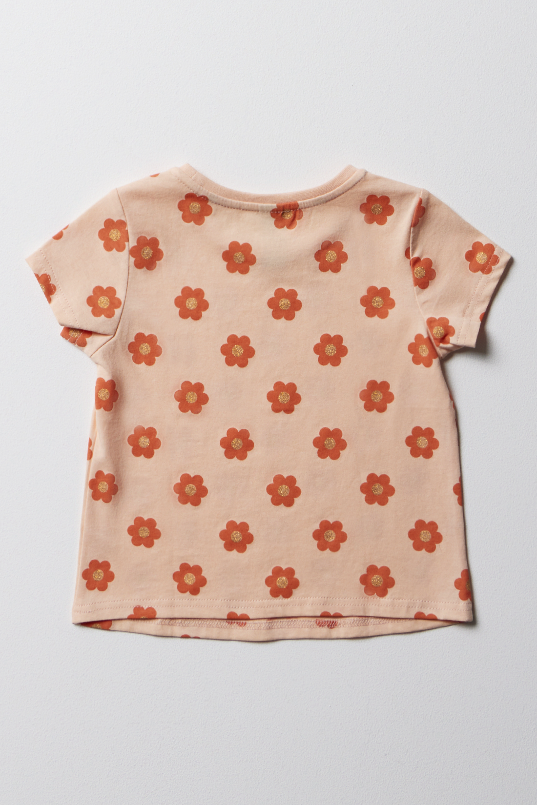 FLORAL PRINTED T-SHIRT PEACH-PEACH-2-3 YRS (2)