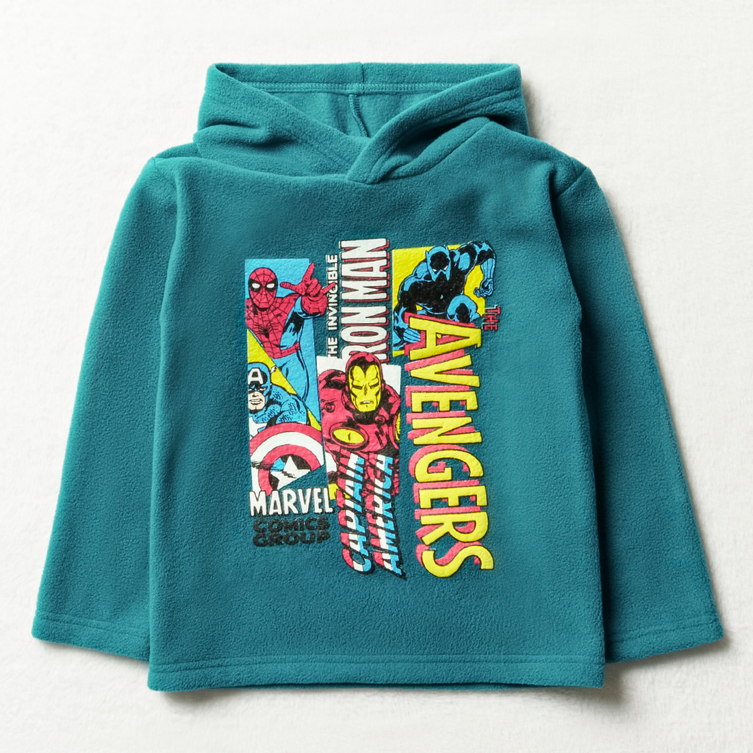 MI Avengers hooded Polar fleece tracktop teal-TEAL-4-5 YRS