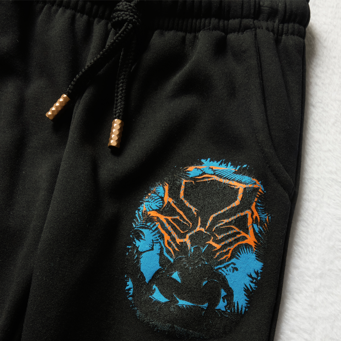 MI Black Panther polar fleece trackpants black-BLACK-4-5 YRS