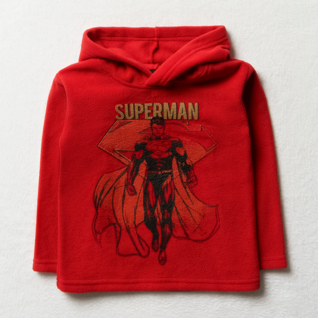 MI Superman hooded Polar fleece tracktop red-RED-4-5 YRS