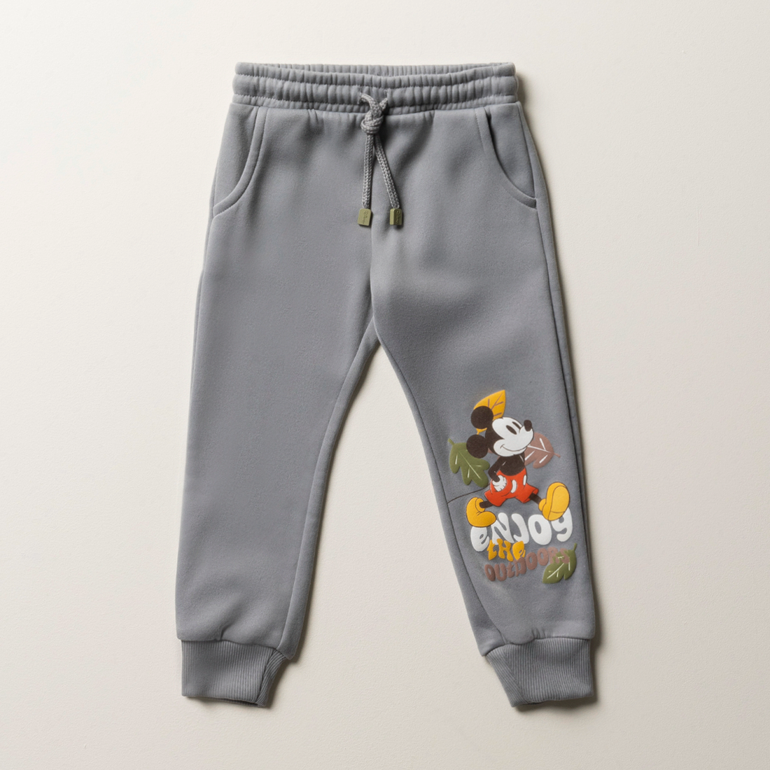 MI Mickey polar fleece trackpants fatigue-GREY-3-4 YRS