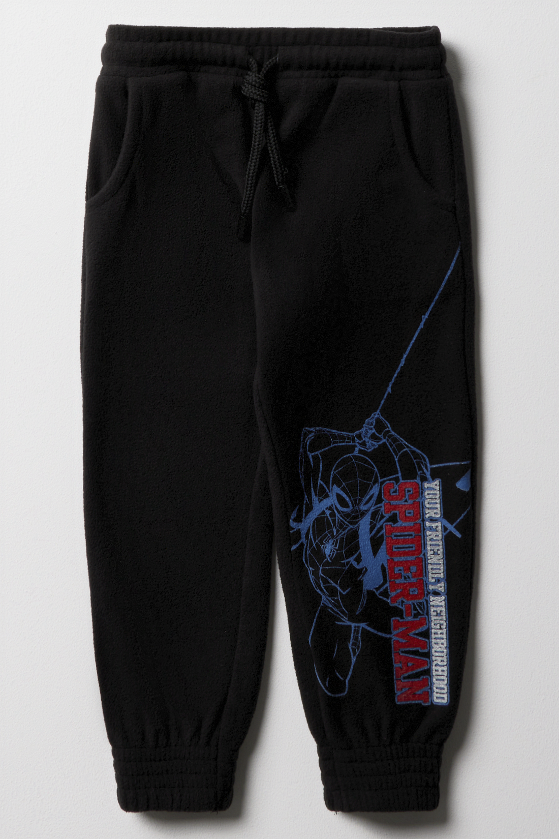 MI Spiderman polar fleece trackpants black-BLACK-4-5 YRS