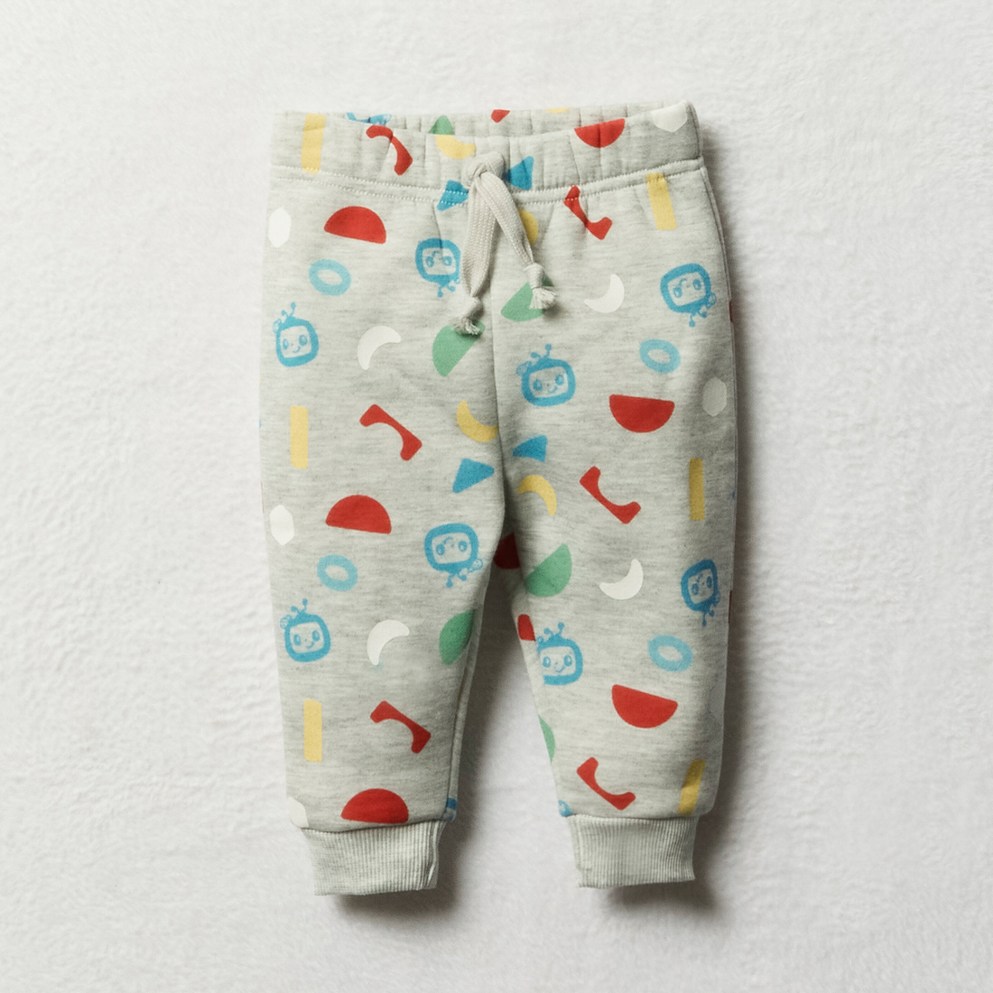 Cocomelon AOP single track pants grey melange-GREY MELANGE-3-6 MTHS