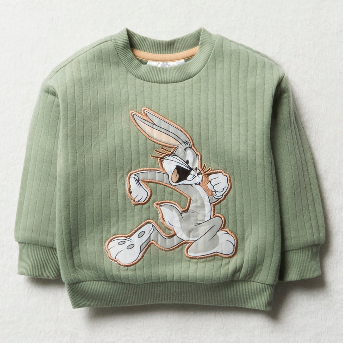 Looney tunes quilted single track top sage-FATIGUE-3-6 MTHS