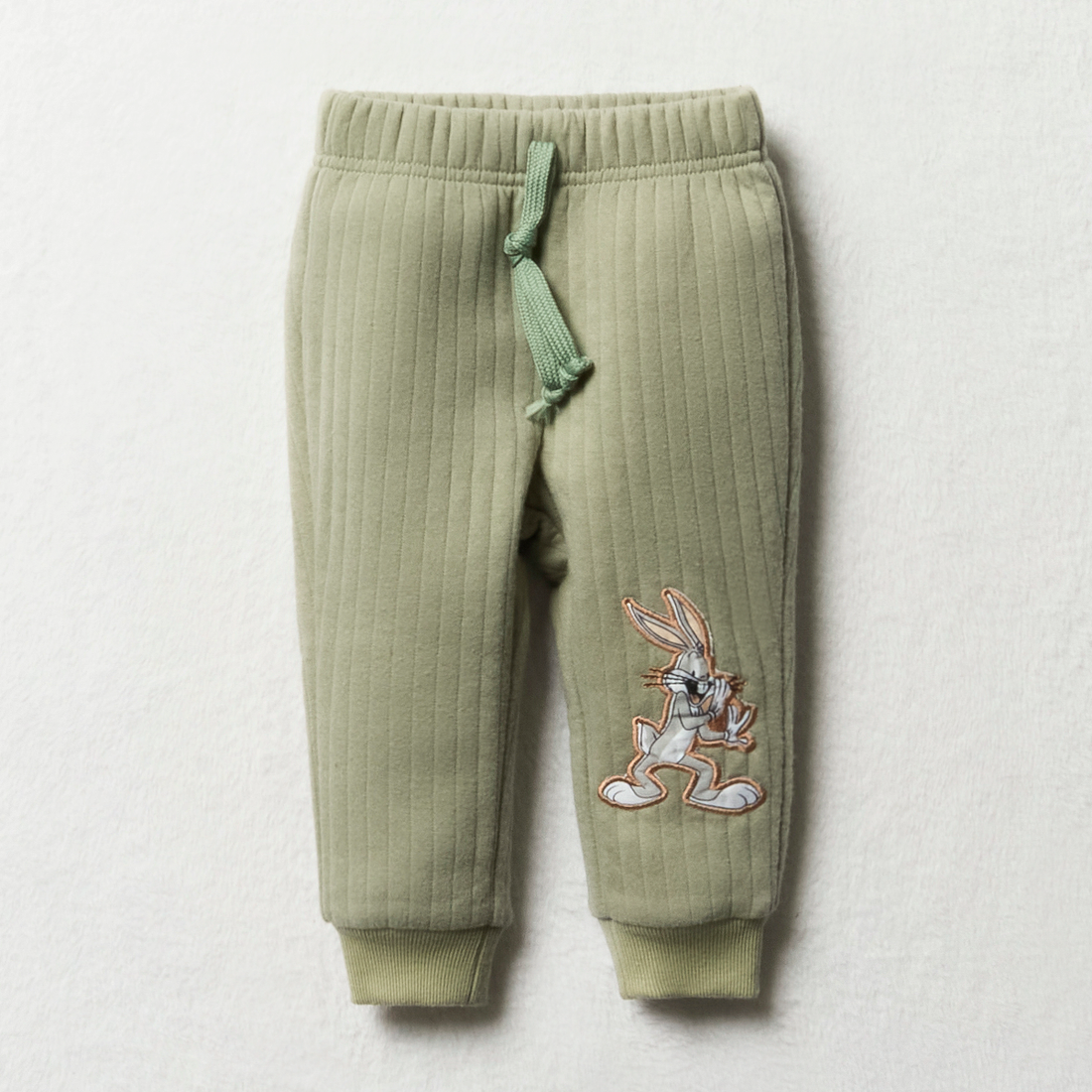 Looney tunes single track pants quilted sage-FATIGUE-3-6 MTHS